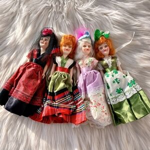 Vintage Dolls of the World Set Ireland Spain France Scotland mcm mid-century mod